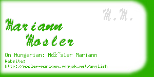 mariann mosler business card